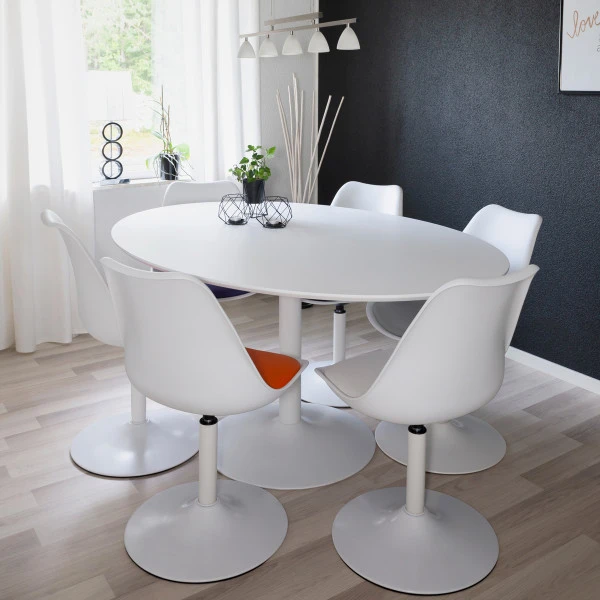 Ovale Eettafel Trompetvoet 2 Ovale Eettafel Trompetvoet - Afbeelding 2