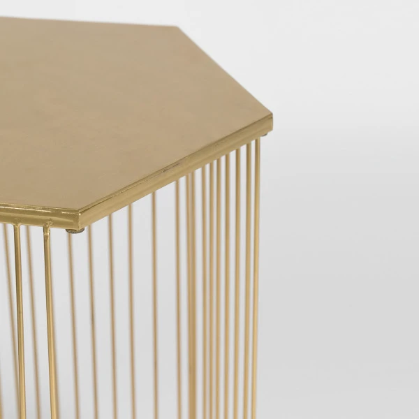 Zuiver Zeshoekige Metalen Bijzettafel 4 Zuiver Zeshoekige Metalen Bijzettafel - Afbeelding 4