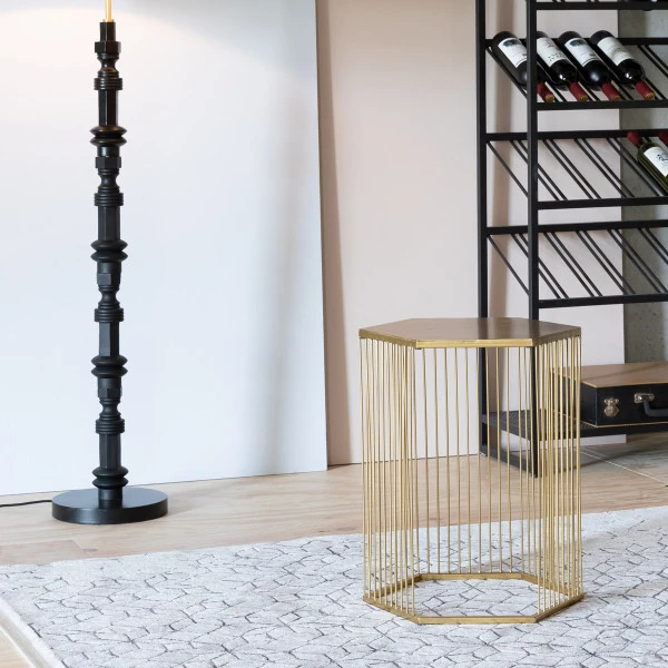 Zuiver Zeshoekige Metalen Bijzettafel 9 Zuiver Zeshoekige Metalen Bijzettafel - Afbeelding 9