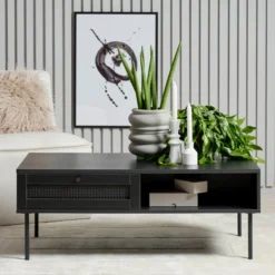 Zwarte Rotan Salontafel