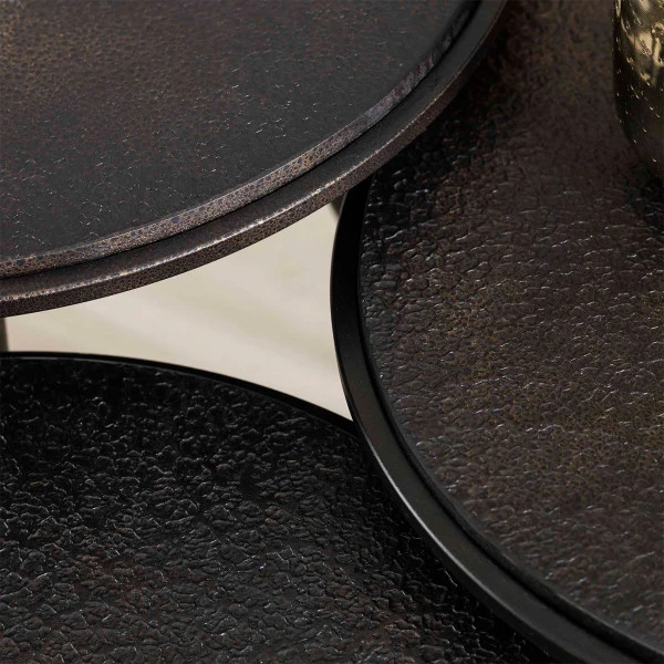 Zwarte Salontafelset Metallic 2 Zwarte Salontafelset Metallic - Afbeelding 2